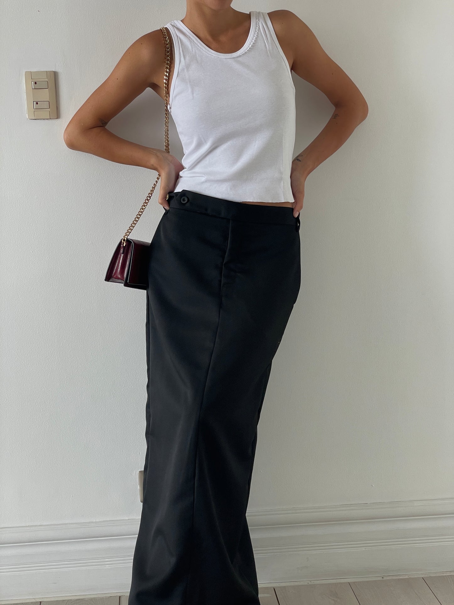 Tailored Maxi Skirt Negra