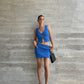 Knit Shimmer Blue Skirt