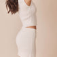 Knit Shimmer White Skirt